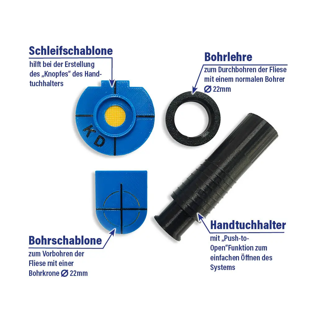 Unsichtbarer Handtuchhalter Royal Flush - Set Lieferumfang